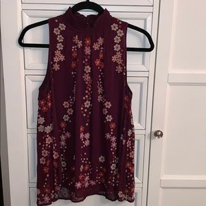 High Neck embroidered tank top